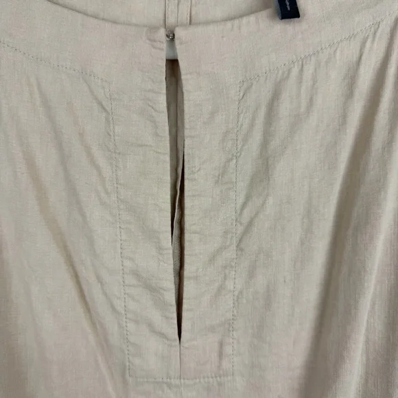 Theory Beige Linen Blend Shift Dress Minimalist Core Short Sleeve S - Picture 5 of 6